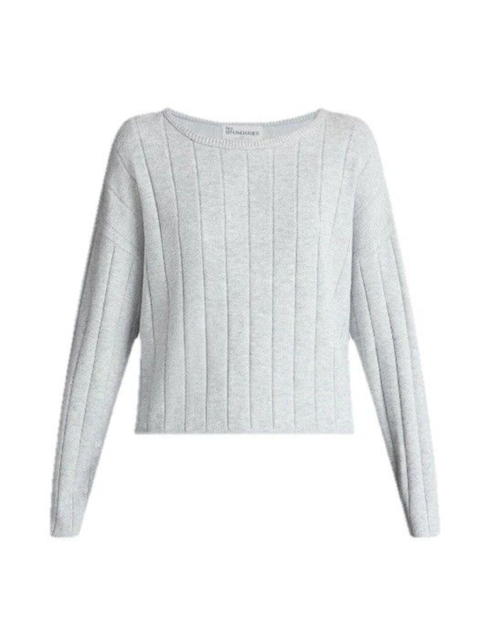 No Boundaries Women's Wide Ribbed Scoop Neck Sweater Gray Size Large (12-14) NWT